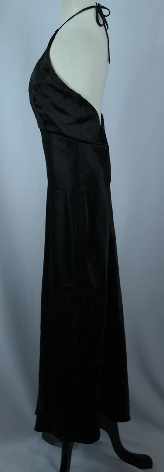 De colección - Vestido largo Nadine negro para mujer con halter y cremallera de garra - Talla XS Foto 2 de 4