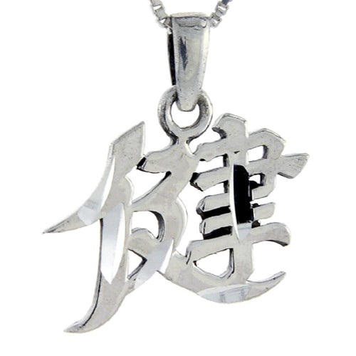 Chaîne Et Pendentif Chinois Argent 925 - Symbole Du Bonheur - Occasion
