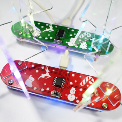 DIY Full Color Changing LED Acrylic 3D Christmas Tree Decoration Electronic Kit