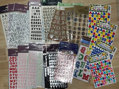 REDUCED! Alphabet Letters Numbers Stickers Scrapbook U CHOOSE U PICK New & Used