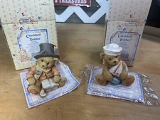2 Enesco CHERISHED TEDDIES Sail With Me Brother Bear  Bear Cratchit w/Boxes