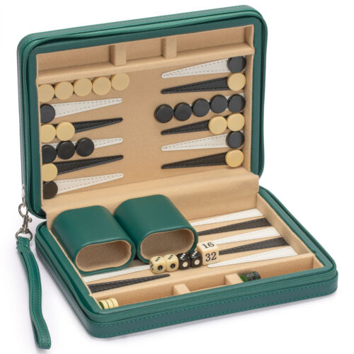 "Mini Juego de Backgammon Cuero Magnético de Viaje, ""Izmir"" - 9" - Imagen 5 de 11