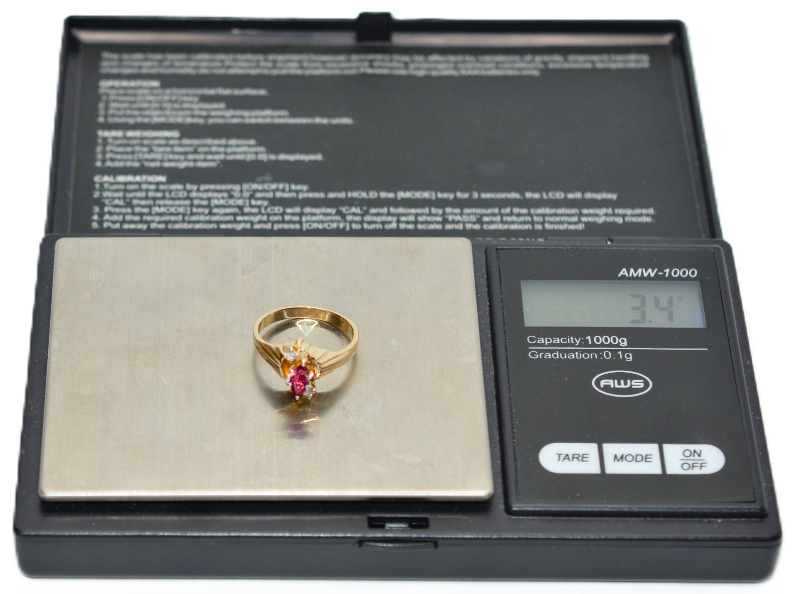 Natural Ruby & Diamond Ring 14K Solid Gold .48tcw… - image 11