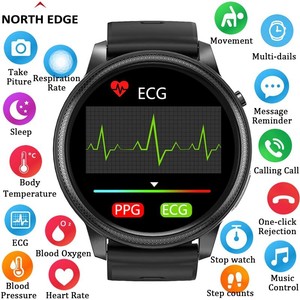 Da Uomo ECG pressione sanguigna Monitor orologio Fitness Tracker Smartwatch  per Android IOS | eBay