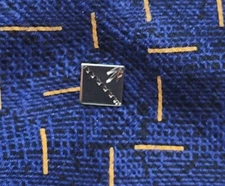 Vintage Tie Tack Tie Pin Tie Stay Square Smooth / Satin w/ Incised Flourishes