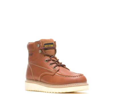 Wolverine Moc Toe Work Boots Men\'s 10.5 Brown Leather Lace Up Workwear Soft Toe Wolverine Moc | Men main image 4