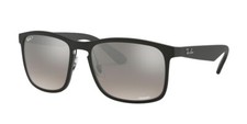 RAY-BAN SUNGLASSES RB4264 601S/5J 4264 MATTE BLACK/GREY MIRROR SILVER LENS