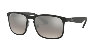 RAY-BAN SUNGLASSES RB4264 601S/5J 4264 MATTE BLACK/GREY MIRROR SILVER LENS 