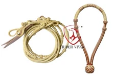 COMBO OFFER! Chestnut & Natural Designer Bosal & Natural Rawhide Romal Reins.