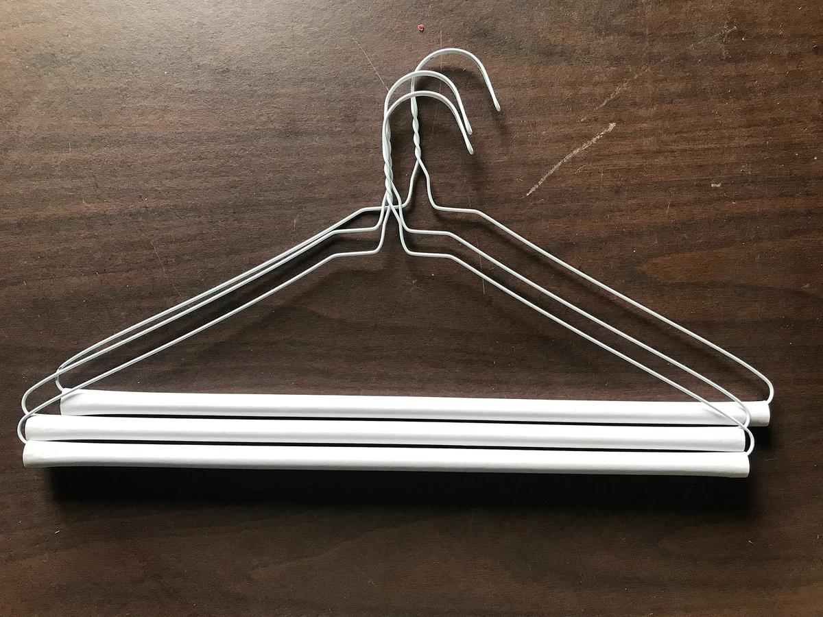 100 Wire Hangers - White Metal Hangers in Bulk - 18 Inch Thin Standard Dry  Cleaner Coated Steel