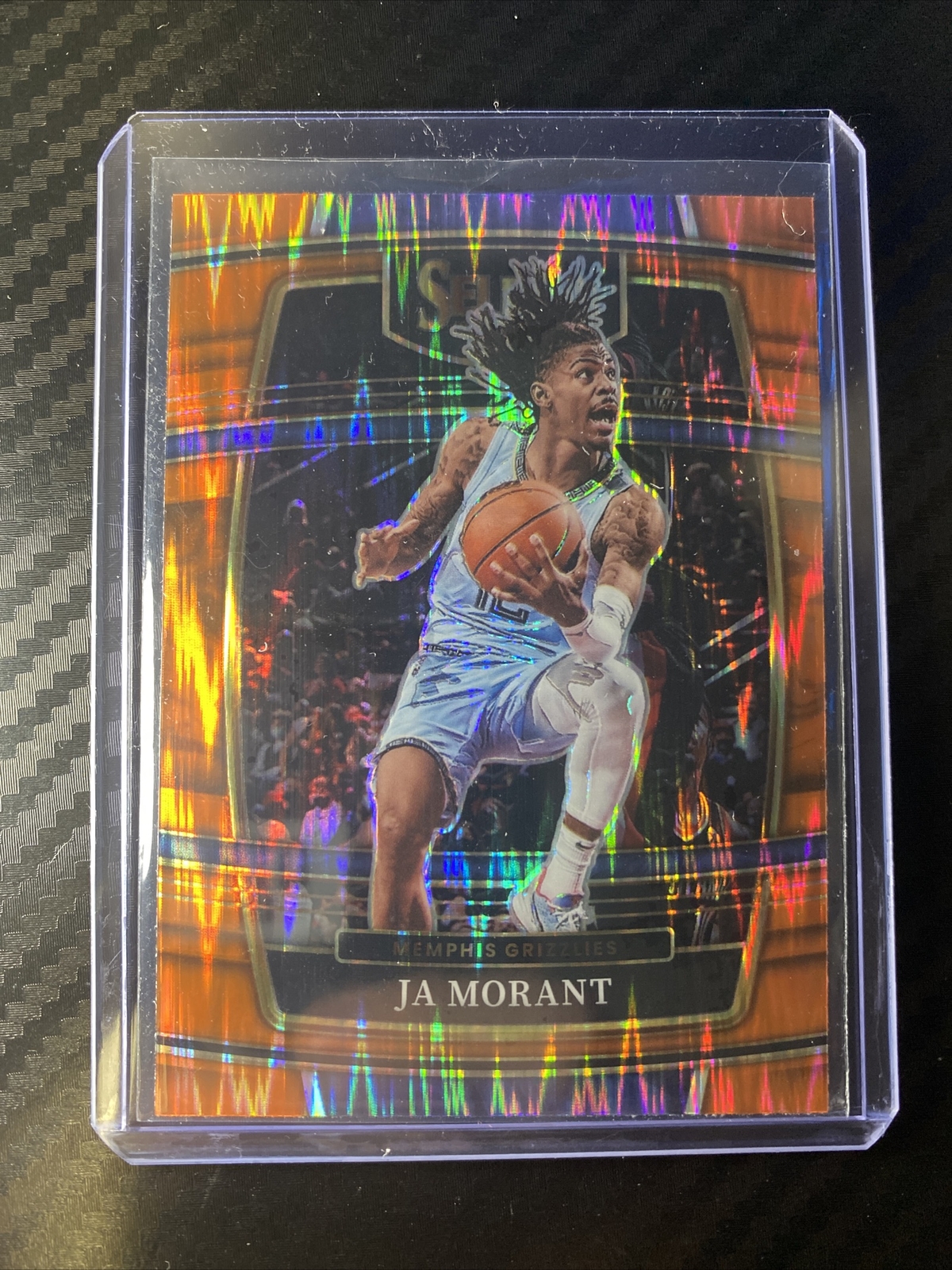 2021-22 NBA Panini Select Ja Morant Concourse Orange Flash Prizm #75 Grizzlies