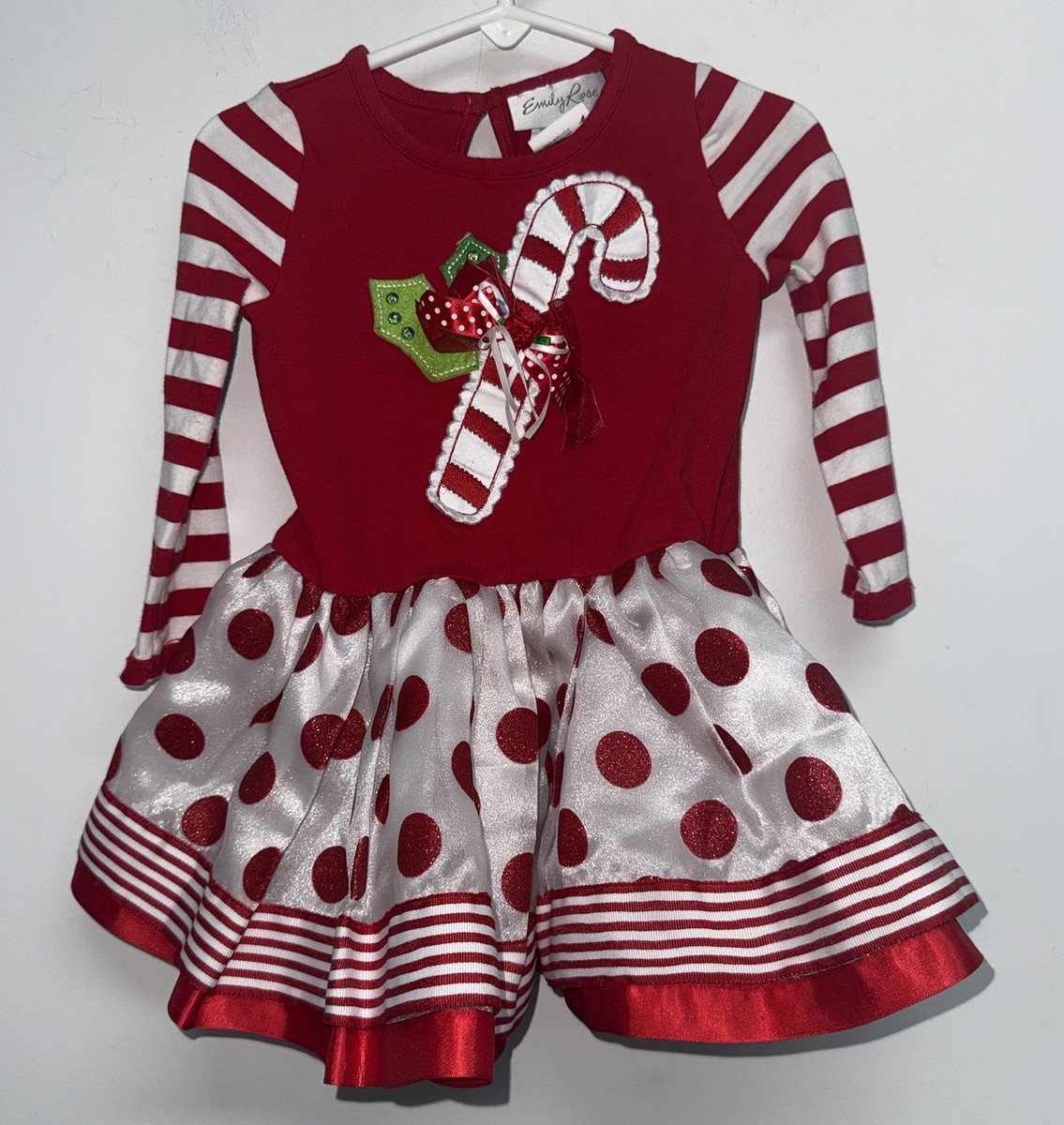 white christmas dresses Cute Christmas Dresses | Santa Double Ruffle Dress main image 1