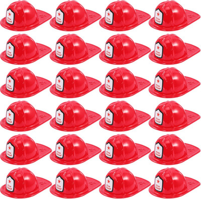 24 Pcs Kids Firefighter Hat,Plastic Fireman Hat,Red Fire Chief Helmet for Kids