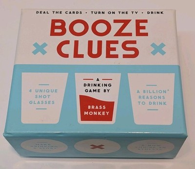 Booze Clues Drinking Game Set by Galison and Brass Monkey (2021, Game)