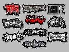 Grindcore Vinyl Sticker Lot 10 Pack Set 7 Goregrind Exhumed Impaled Slam Punk