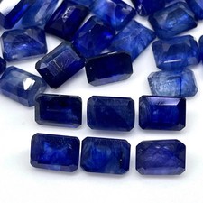 5 Pcs Natural Blue Sapphire 7x5mm Emerald Cut