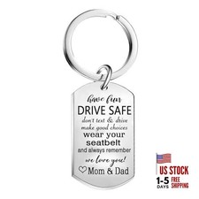 New Driver keychain Gifts Drive Safe Keychain For Son Daughter 16 Year Old