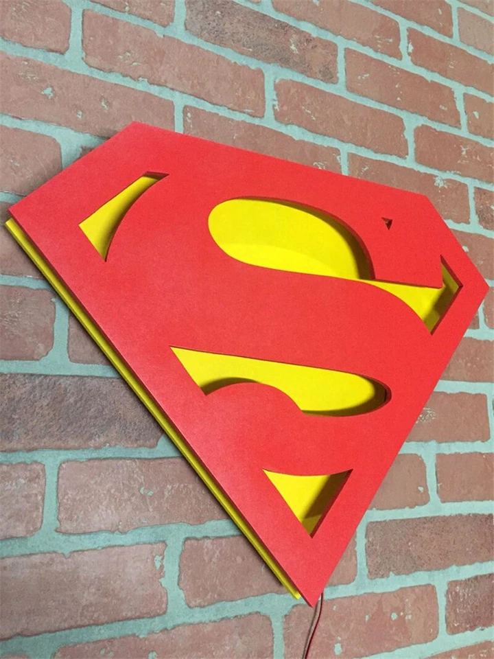 Justice League Superman LED Luminous Wall Home Decoration Logo Night Lights - Image 4 of 4