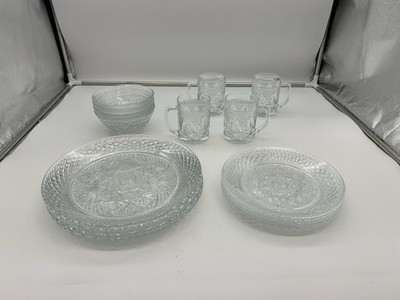 16 Pc Cristal D'Arques Luminarc Glass Coffee Mugs~Salad/Dinner Plates~Bowls