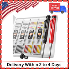 Nicpro Carpenter Pencil with Sharpener, Mechanical Pencils Set with 26 Refills,