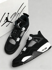 Jordan 4 "White Thunder" Trendy Black-White Sneaker US Size 8.5 12 -No box