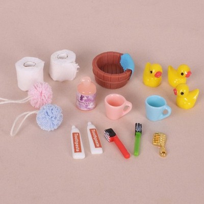 1/12 Doll House Bathroom Decoration Bathroom Scene Setting Toothbrush Toothpaste