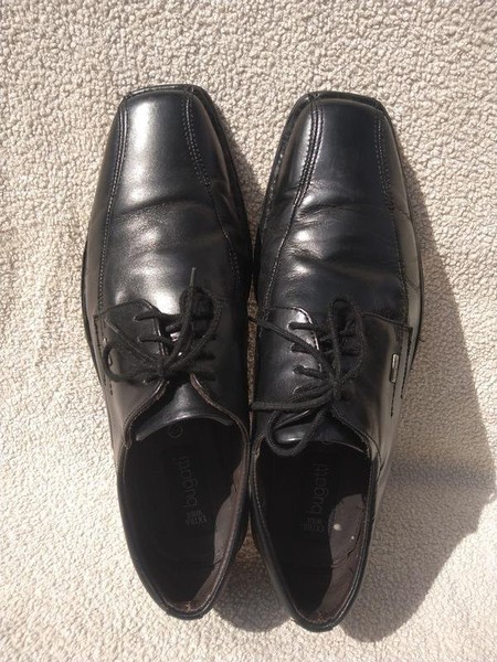 Men Bugatti Heels Black Leather 43 #6AR4