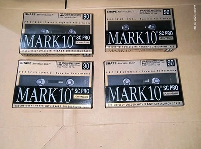  (4) Shape Mark 10 SC PRO ~ Studio Mastering BASF Super Chrome Cassette Tapes 90