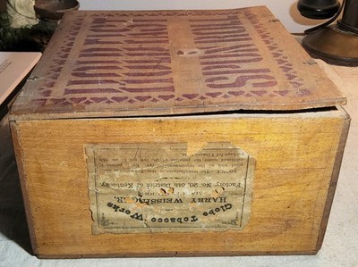tobacco works RARE ANTIQUE GLOBE TOBACCO WORKS HARRY WEISSINGER LOUISVILLE, KY WOODEN BOX  1883