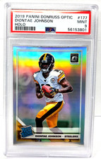 2019 Optic HOLO REFRACTIVE DIONTAE JOHNSON RC Rookie Football Card PSA 9 MINT. rookie card picture