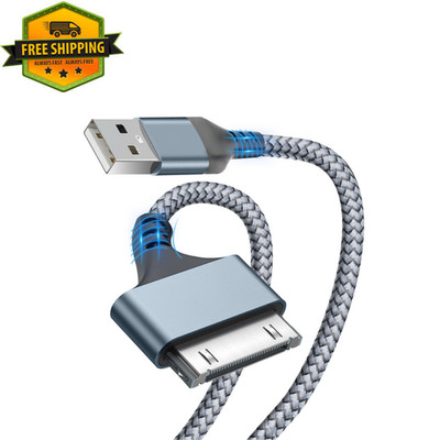 30 Pin to USB A Adapter Ipod Charger Nylon Braided Fast Charging Data Cord Next