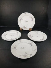 Charles Field Haviland Limoges  Lot of 4 SaladPlates Purple flowers 7.5 Antique 