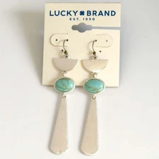 New Lucky Brand Geometric Drop Earrings Gift Retro Women Party Vacation Jewelry
