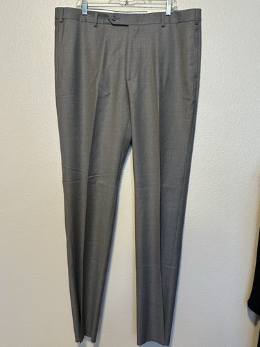 NWT $295 Samuelsohn Italy Dress Pants Size 40 US In Solid Gray 100% Wool Q62 - Picture 3 of 7