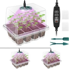 Seed Starter Tray with Plant Light, 2 Pack Grow Lights for Seed Starting Kit wit
