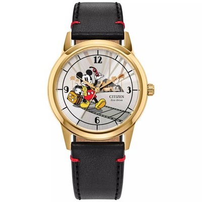 Disney's Mickey Mouse Takes Hollywood Men's Leather Strap Watch by