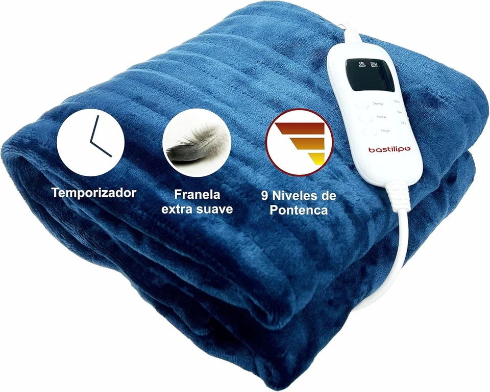 - Coperta Elettrica in Flanella Blu, 120 W, 180 X 130 Cm, Modello MELC-120 - Immagine 2 di 4