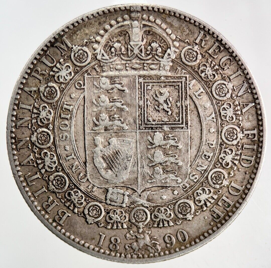 1890 Victoria Half-Crown Silver Coin in Fine Collectable Condition