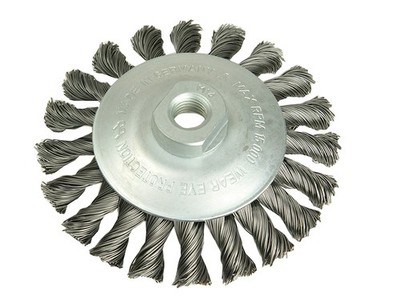 Lessmann Konischer Knotenpinsel 115mm M14 Bohrung, 0,50 Stahl Draht LES472257