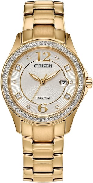 Reloj Citizen para Mujer con Cristal, Eco-Drive, Acero Inoxidable Dorado, 30 MM-FE1147-79P 2