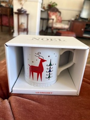 Le Creuset Limited Edition Reindeer on White Coffee Mug