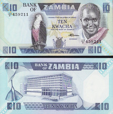 Zambia 10 Kwacha 1986 P26 UNC