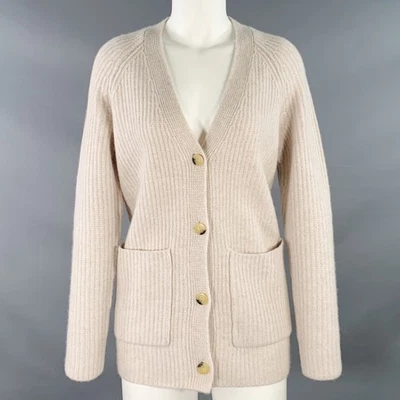 THE CASHMERE PROJECT Taille S GRIS Clair Cachemire Texturé Gilet Surdimensionné - Photo 1/4