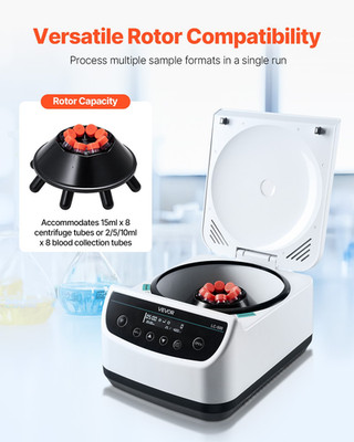 Precision Low-Speed Centrifuge Machine | 2/5/10/15ml Capacity | 500-4000rpm with