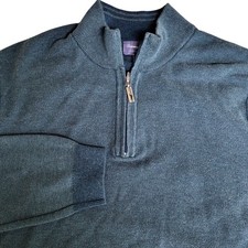 Tommy Bahama Reversible XL Pima Cotton Quarter Zip Pullover Sweater Preppy