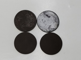 Lot 4x Smooth Poor Grade Worn Flowing Hair Liberty Cap Large Cent Smooth Edge