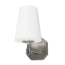 Brushed Nickel One Light Wall Sconce from the Nolita Collection