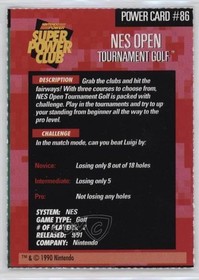 1992-95 Nintendo Super Power Club NES Open Tournament Golf #86 00hi