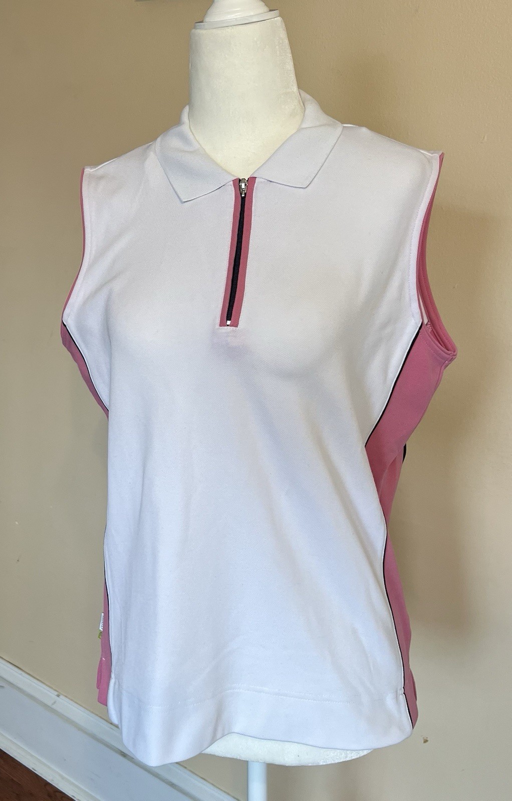 ALLY PERFORMANCE STRETCH COLLARED SLEEVELESS POLO - image 4