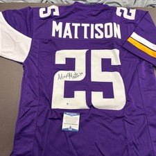 Alexander Mattison Autographed Signed XL Custom Vikings Jersey-Beckett Witnessed